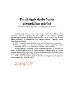 Paraugs 'Patstāvīgais darbs Valsts aizsardzības mācībā', 1.