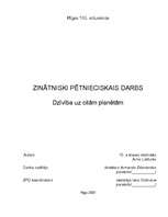 Referāts 'Dzīvība uz citām planētām', 1.