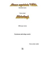 Prakses atskaite 'Uzņēmuma mārketinga analīze', 1.