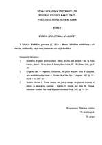 Eseja 'Politikas procesa 1.fāze - dienas kārtības veidošana - tās norise, dalībnieki, v', 1.