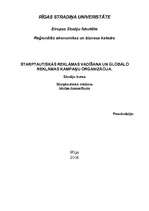 Konspekts 'Starptautiskās reklāmas vadīšana un globālo reklāmas kampaņu organizācija', 1.
