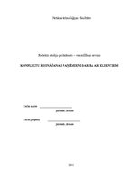 Referāts 'Konfliktu risināšanas paņēmieni darbā ar klientiem', 1.