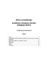 Referāts 'Bērnu socializācijas problēmu risinājums latviešu pedagogu darbos', 1.