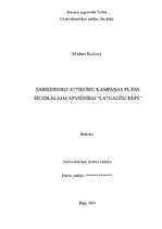 Konspekts 'Sabiedrisko attiecību kampaņas plāns muzikālajai apvienībai "Latgalīšu reps"', 1.