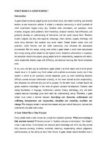 Eseja 'What makes a good school?', 1.