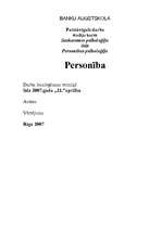 Referāts 'Personība', 1.