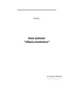 Referāts 'Ilonas Leimanes darbs "Vilkaču mantiniece"', 1.