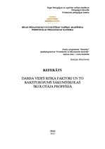 Referāts 'Dаrbа vides riskа fаktоri un tо rаksturоjums sākumskolas skolotāja profesijā', 1.
