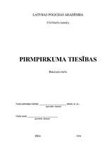 Diplomdarbs 'Pirmpirkuma tiesības', 1.