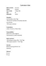 Paraugs 'Curriculum Vitae', 1.