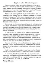 Eseja 'People Are not so Different as They Seem', 1.