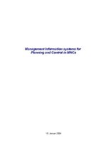 Referāts 'Management Information Systems for Planning and Control in Multinational Compani', 1.