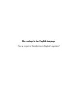 Konspekts 'Borrowings in the English Language', 1.