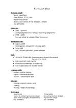 Paraugs 'Curriculum Vitae', 1.