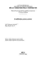 Prakses atskaite 'Prakses atskaite a/s "Vidzemes maiznīca"', 1.