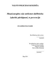 Diplomdarbs 'Mazaizsargātu ceļu satiksmes dalībnieku izdarītie pārkāpumi, to prevencija', 1.