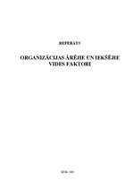 Referāts 'Organizācijas ārējie un iekšējie vides faktori', 1.
