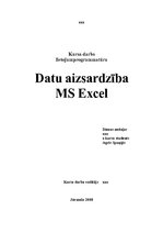 Referāts 'Datu aizsardzība MS Excel', 1.