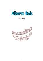 Konspekts 'Alberts Bels "Būris"', 1.