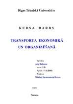 Referāts 'Transporta ekonomika un organizēšana', 1.