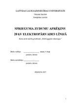 Konspekts 'Sprieguma zudumu aprēķins 20 kv elektropārvades līnijā', 1.