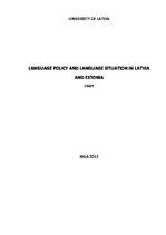 Eseja 'Language Policy and Language Situation in Latvia and Estonia', 1.