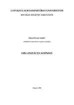 Konspekts 'Organizācijas raksturojums', 1.