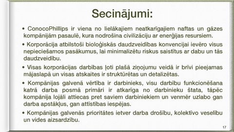 Prezentācija 'Conocophillips transnacionālās korporācijas apraksts', 17.