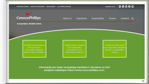 Prezentācija 'Conocophillips transnacionālās korporācijas apraksts', 18.