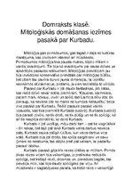 Eseja 'Mitoloģiskās domāšanas iezīmes pasakā par Kurbadu', 1.