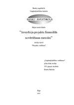 Konspekts 'Investīciju projektu finansiālās novērtēšanas metodes', 1.