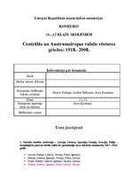Konspekts 'Centrālās un Austrumeiropas valstis vēstures griežos: 1918. – 2008.gads', 1.