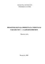 Referāts 'Didaktiskā rotaļa priekšstata veidošanai par lielumu 3-4 gadīgiem bērniem', 1.