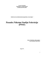 Referāts 'Pasaules nākotņu studiju federācija (PNSF)', 1.