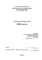 Referāts 'FMEA metode', 1.