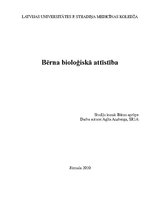 Referāts 'Bērna bioloģiskā attīstība', 1.