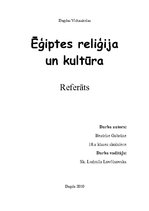 Referāts 'Ēģiptes reliģija un kultūra', 1.