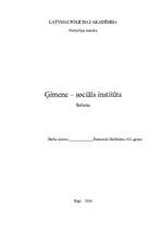 Referāts 'Ģimene - sociāls institūts', 1.