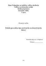 Referāts 'Dažādu personības tipu motivējošie un demotivējošie faktori', 1.