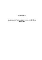 Diplomdarbs 'Latvijas tūrisma eksporta attīstības iespējas', 1.