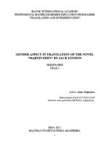 Referāts 'Гендерный аспект переводов романа Джека Лондона "Мартин Иден"', 1.