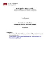 Konspekts 'Sabiedrisko attiecību principi un metodes. Ceturtais seminārs', 1.