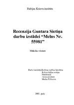 Eseja 'Recenzija Guntara Sietiņa darbu izstādei "Melns Nr.55981"', 1.