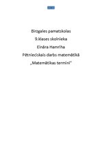 Konspekts 'Matemātikas termini', 1.