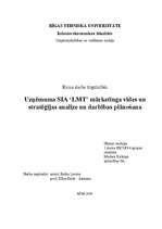 Referāts 'Uzņēmuma SIA "Latvijas Mobilais Telefons" mārketinga vides un stratēģijas analīz', 1.