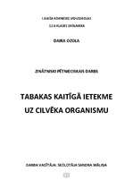 Referāts 'Tabakas kaitīgā ietekme uz cilvēka organismu', 1.