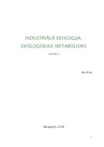 Referāts 'Industriālā ekoloģija. Ekoloģiskais metabolisms', 1.