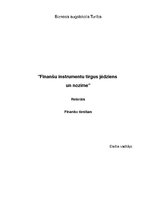 Referāts 'Finanšu instrumentu tirgus jēdziens un nozīme', 1.