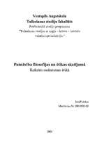 Referāts 'Pašnāvība filosofijas un ētikas skatījumā', 1.