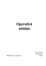 Referāts 'Operatīvā atmiņa', 1.